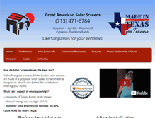 Tablet Screenshot of greatamericansolarscreens.com